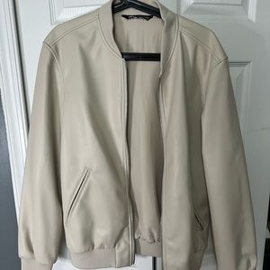 Zara Leather Bomber Jacket